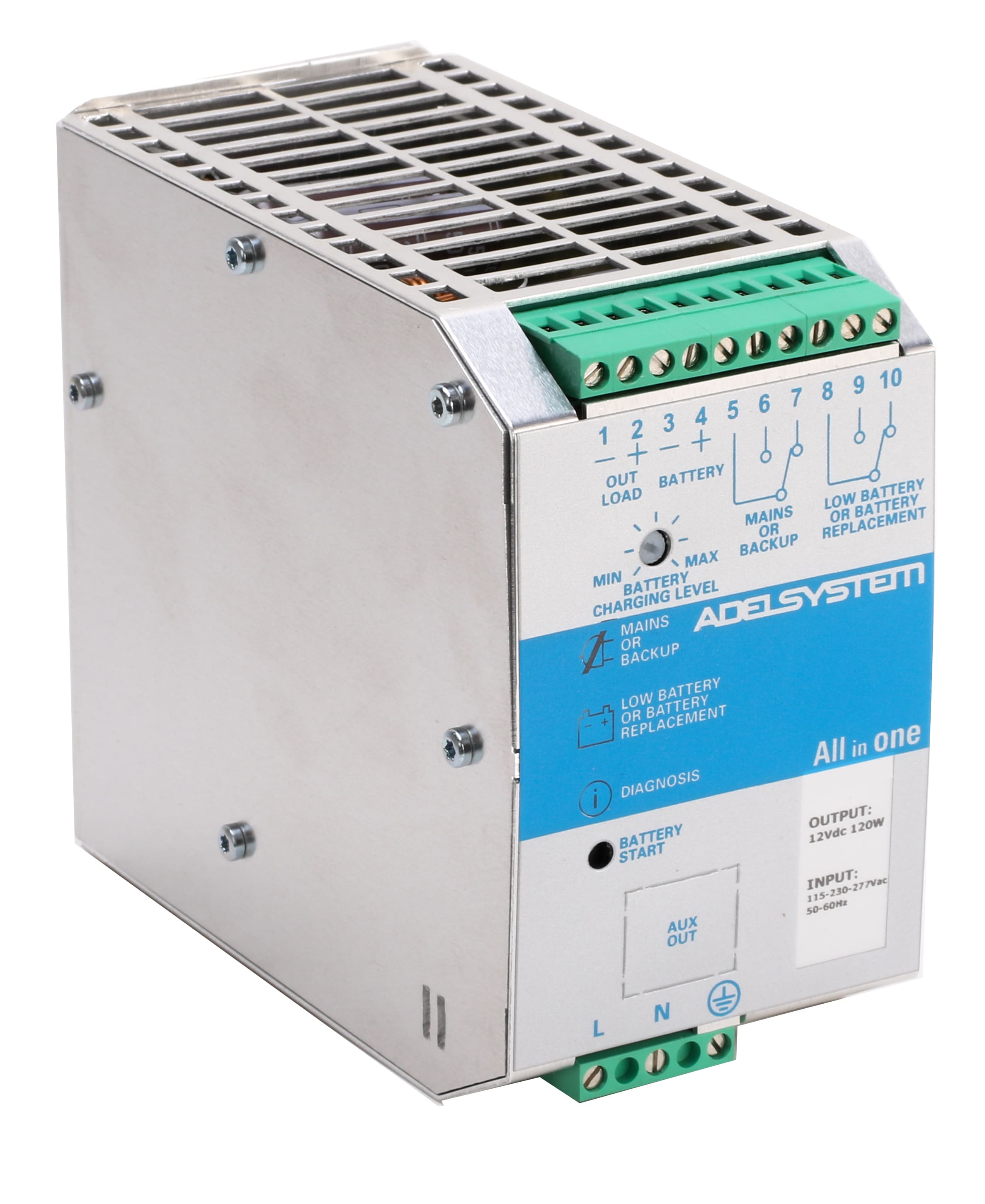 ADEL SYSTEM - DC-UPS Ingresso: 115-230-277Vac Uscita: 24v 3A