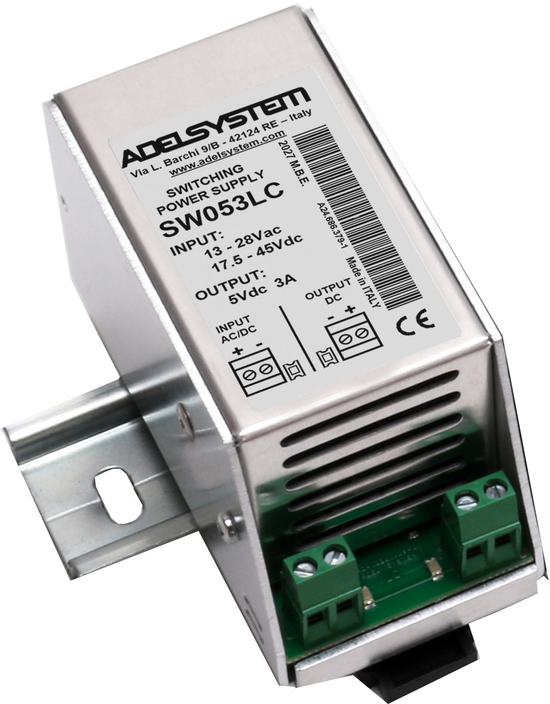 ADEL SYSTEM - Convertitore AC-DC/DC ingresso: 24Vac / 40Vdc uscita:5V 3A