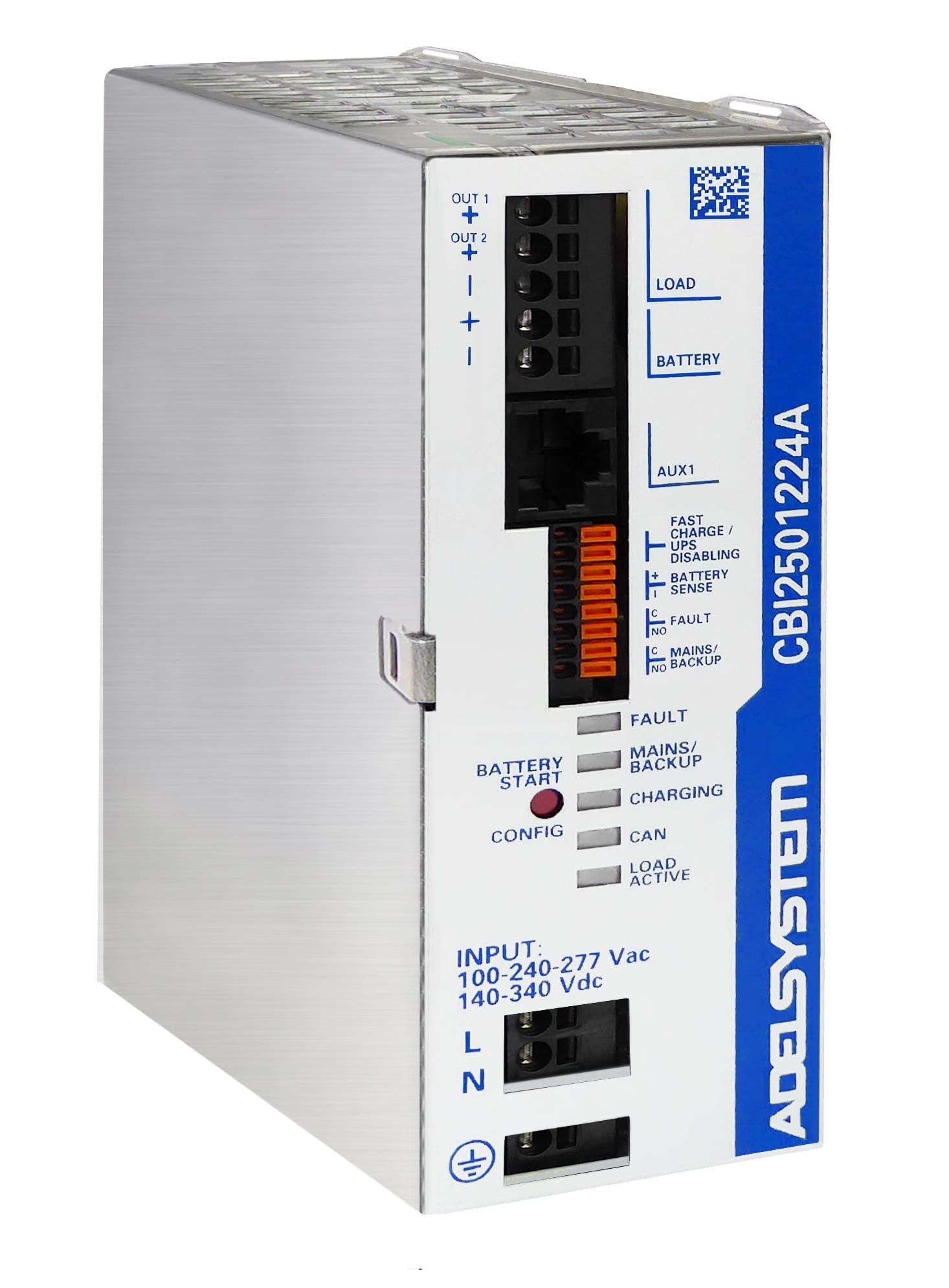 ADEL SYSTEM - DC-UPS Ingresso: 115-230-277Vac Uscita 12-24v 250W con Comunicazione MODbus RTU