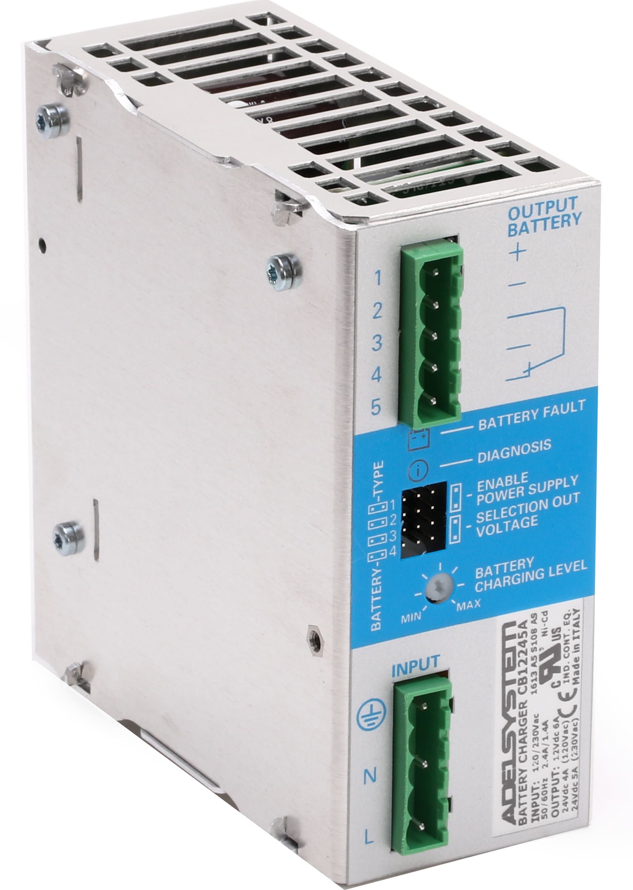 ADEL SYSTEM - Carica Batteria Ingresso: 115-230-277Vac Uscita: 12-24V 100W