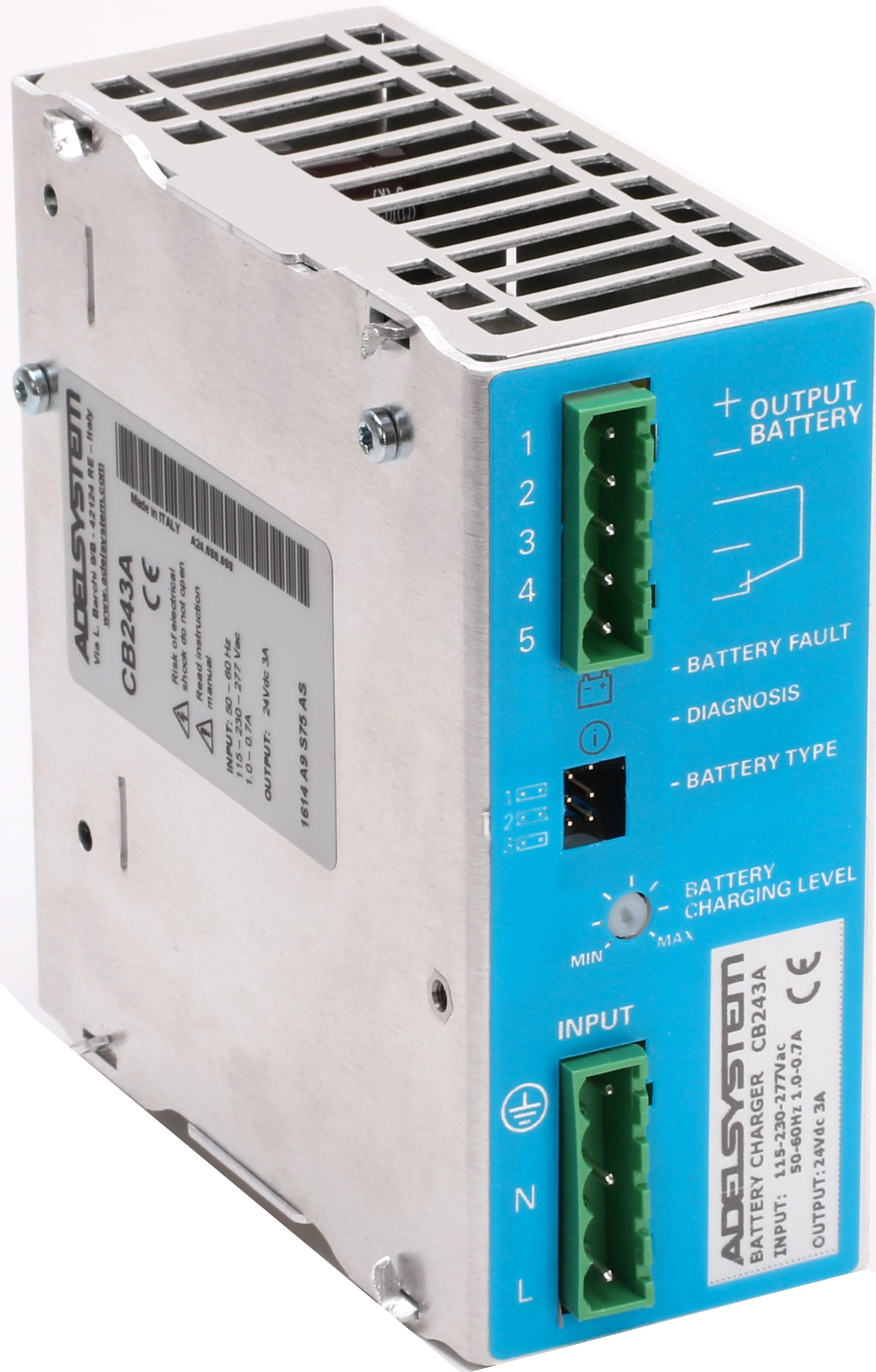 ADEL SYSTEM - Carica Batteria Ingresso: 115-230-277Vac Uscita: 24V 3A CB243A