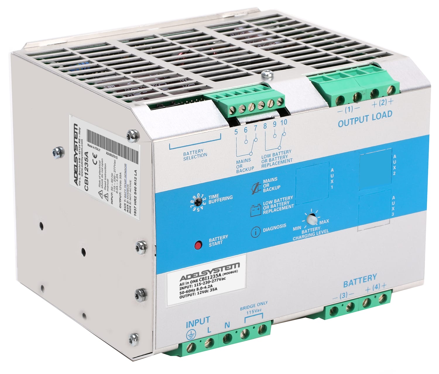 ADEL SYSTEM - DC-UPS Ingresso: 115-230-277Vac Uscita: 12v 35A con Comunicazione MODbus RTU CBI1235A