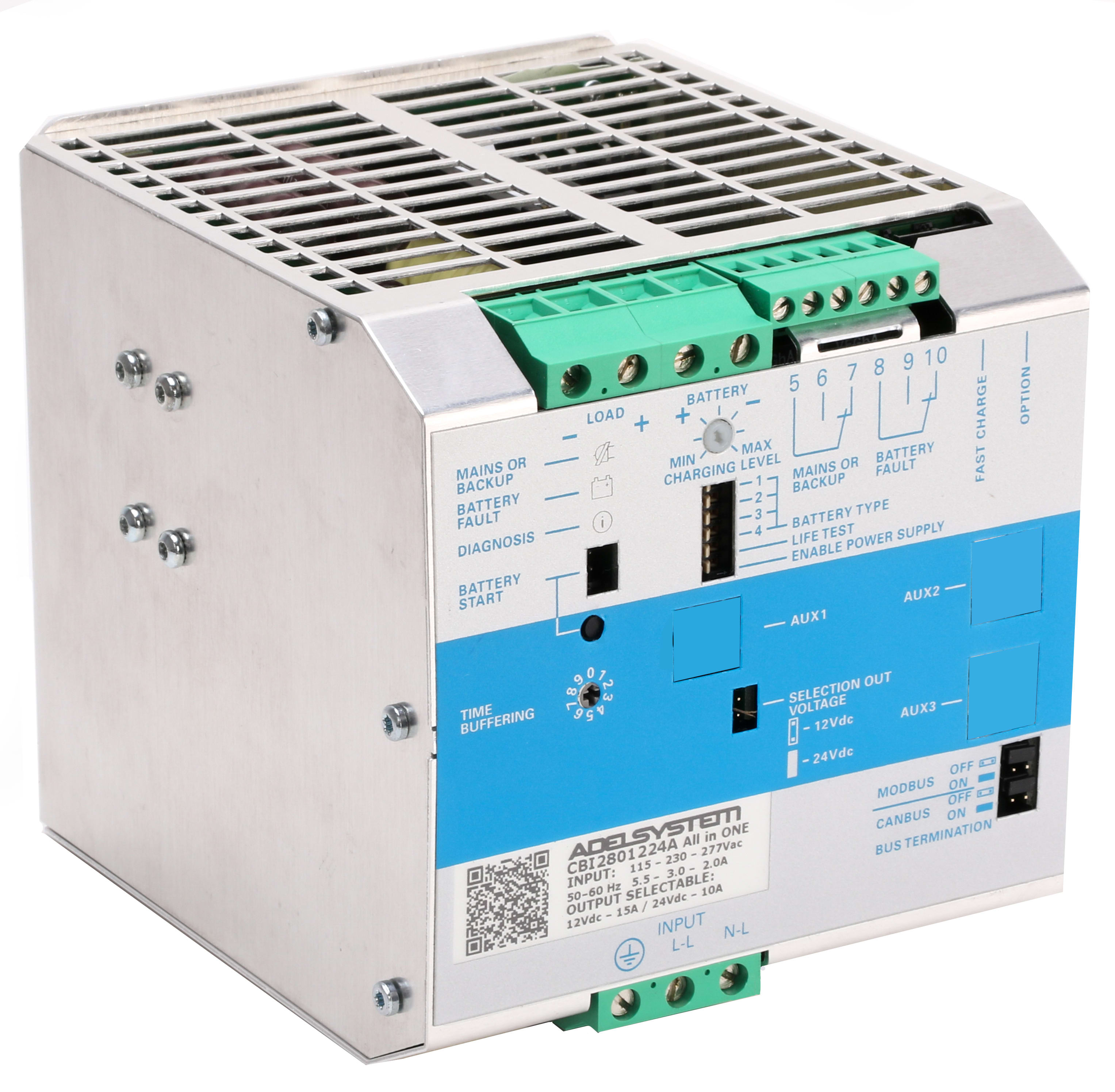 ADEL SYSTEM - DC-UPS Ingresso: 115-230-277Vac Uscita 12-24v 280W con Comunicazione MODbus RTU