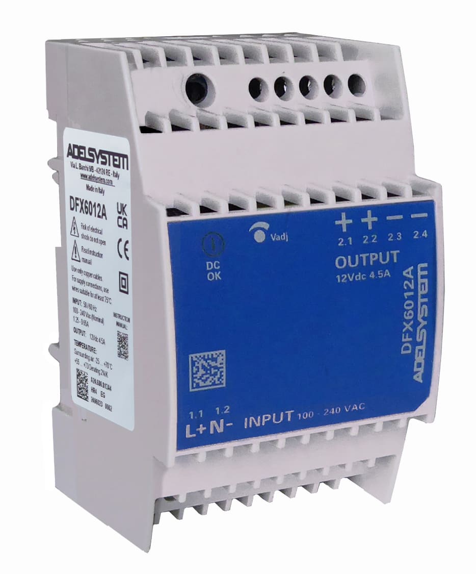 ADEL SYSTEM - Alimentatore industriale monofase ingresso: 115-230Vac uscita: 12V 4.5A