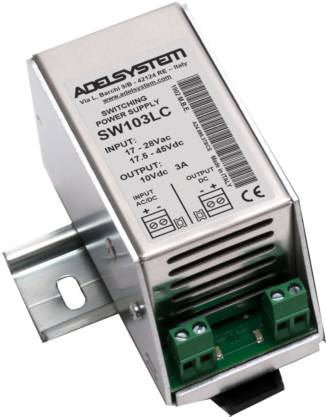 ADEL SYSTEM - Convertitore AC-DC/DC ingresso: 24Vac / 40Vdc uscita:10V 3A