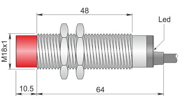 AECO - SI18-CE8 PNP NO+NC LC10