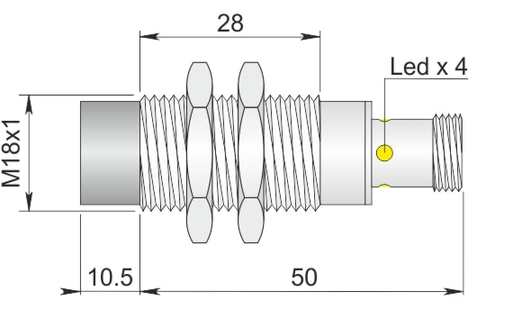 AECO - SI18SS-DCE16 NPN NO+NC H S
