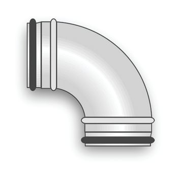 AERTECNICA - CURVA STAMP. M/M 90 ACCIAIO ZINC. D80