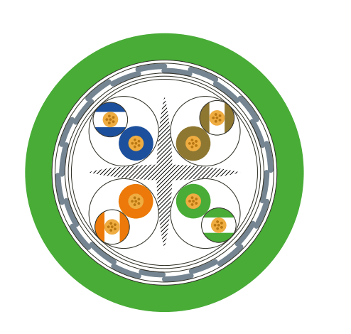 AGENCAVI - ETH. 4 CP AWG 26 SH CAT 6 P.F. VE 30V TY0069-MC