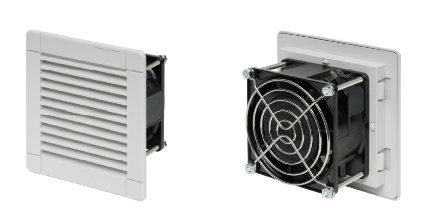 ALFA PLASTIC - GRUPPO VENT 114X114 24V DC RAL7035