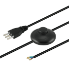 ALPHA ELETTRONICA - Cavo di alimentazione 3x0,75 con interruttore a pavimento - Nero - Lunghezza 3m.