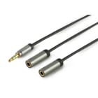 ALPHA ELETTRONICA - Cavo Audio Stereo 3,5mm M/F - 0,2m - Dark gray