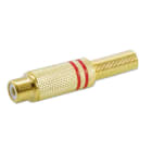 ALPHA ELETTRONICA - Presa RCA polarizzata con guidacavo a molla - Rossa