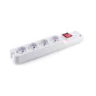ALPHA ELETTRONICA - Multipresa con 4 prese Universali - Interruttore - Senza cavo - Bianca