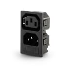 ALPHA ELETTRONICA - Connettore di alimentazione AC da pannello - Spina e Presa - 10A 250V con fusibile
