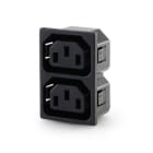 ALPHA ELETTRONICA - Connettore di alimentazione AC da pannello - 2 prese - 10A 250V