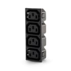 ALPHA ELETTRONICA - Connettore di alimentazione AC da pannello - 4 prese - 10A 250V