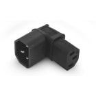 ALPHA ELETTRONICA - Adattatore di alimentazione IEC320 ad angolo retto C13 femmina a C14 maschio