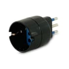 ALPHA ELETTRONICA - Adattatore da spina 3 poli Italia 10A a presa Tedesca - Nero