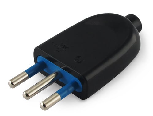 ALPHA ELETTRONICA - Spina di connessione 3 poli Italia 10A - Nera