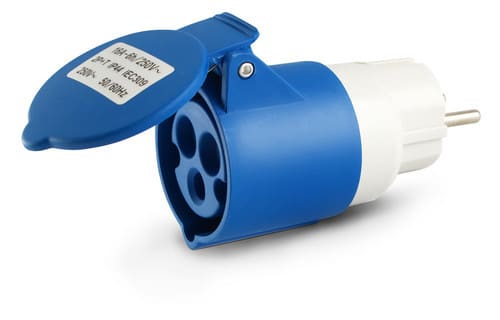 ALPHA ELETTRONICA - Adattatore da 1 Spina tedesca 16A a 1 Presa CEE 2P+T 16A