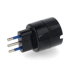 ALPHA ELETTRONICA - Adattatore da spina 3 poli Italia 10A a presa Tedesca - Nero