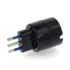 ALPHA ELETTRONICA - Adattatore da spina 3 poli Italia 10A a presa Tedesca - Nero