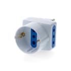 ALPHA ELETTRONICA - Adattatore da spina 3 poli Italia 10A a 2 prese 3 poli Italia 10A e 1 presa tedesca