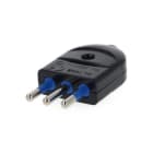 ALPHA ELETTRONICA - Spina di connessione 3 poli Italia 10A - Nera