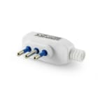 ALPHA ELETTRONICA - Spina piatta 90° 10 A 2 poli + terra - Bianca