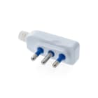 ALPHA ELETTRONICA - Spina piatta 90° 16A 2 poli + terra - Bianca