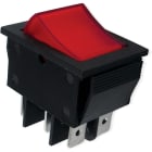 ALPHA ELETTRONICA - Deviatore - Rosso - 2P - DPDT - ON/ON - 15A@250V - 6 term. faston 6,3