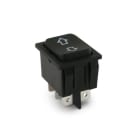 ALPHA ELETTRONICA - Deviatore - Nero - 2P - DPCO - (ON)/OFF/(ON) - 15A@250V - 6 term. faston 6,3