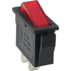 ALPHA ELETTRONICA - Interruttore 1P a bilanciere - 15A 250V - on/off - Faston 6,3 - Rosso