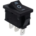 ALPHA ELETTRONICA - Deviatore - Nero - 1P - SPCO - (ON)/OFF/(ON) - 6A@250V - 3 term. faston 4,8