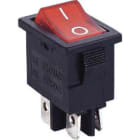 ALPHA ELETTRONICA - Interruttore luminoso - Rosso - 2P - DPST - ON/OFF - 6A@250V - 4 term. faston 4,8