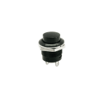 ALPHA ELETTRONICA - Pulsante - Nero - 1P - SPST - OFF/(ON) - N.A. - 2A@250Vac - 2 term. a saldare - Plastica
