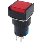 ALPHA ELETTRONICA - Pulsante bistabile - Rosso - 2P - DPDT - ON/ON - 3A@250Vac - 6 term. a saldare