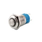ALPHA ELETTRONICA - Interruttore antivandalo ø16mm bistabile luminoso Blu - 24V - 1P - SPDT - ON/ON - 5A@250Vac - 5 term. a saldare