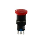 ALPHA ELETTRONICA - Pulsante a fungo per emergenza- Rosso - 2P - DPDT - ON/ON - 3A@250Vac - 6 term. a saldare