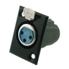 ALPHA ELETTRONICA - Presa XLR da pannello con fermo di bloccaggio - 3 poli - Nero