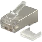ALPHA ELETTRONICA - Spina RJ45 8P8C Cat.5e FTP AWG24-26 - Contatti dorati - Con inserto