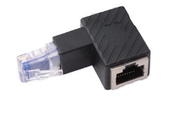ALPHA ELETTRONICA - Adattatore ad angolo da spina RJ45 a presa RJ45 - 90° pin esterno sotto