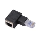 ALPHA ELETTRONICA - Adattatore ad angolo da spina RJ45 a presa RJ45 - 90° pin esterno sinistra