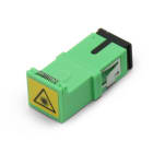 ALPHA ELETTRONICA - Bussola da pannello - adattatore fibra ottica simplex SC-APC/SC-APC - flangia corta senza fori - con sportellino di protezione