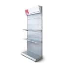 ALPHA ELETTRONICA - Espositore da terra 230x100x45cm con mensole e ganci