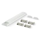 ALPHA ELETTRONICA - Profilo in alluminio anodizzato argento pieghevole con copertura in PC opaca piana - 2m - Accessori inclusi