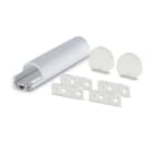 ALPHA ELETTRONICA - Profilo in alluminio grezzo con copertura in PMMA opaca tonda - 2m - Accessori inclusi