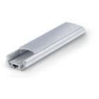 ALPHA ELETTRONICA - Profilo in alluminio grezzo con copertura in PC opaca piana - 2m