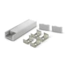 ALPHA ELETTRONICA - Profilo in alluminio anodizzato argento con copertura in PMMA opaca piana - 2m - Accessori inclusi